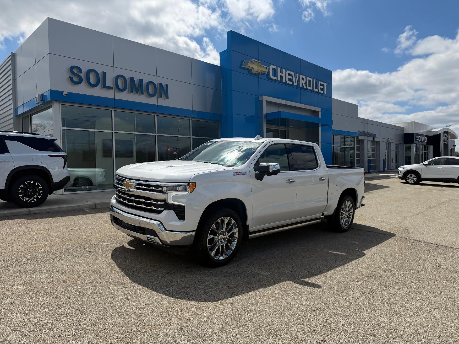 2024 Chevrolet Silverado 1500 LTZ in Iridescent Pearl Tricoat — front three-quarter view