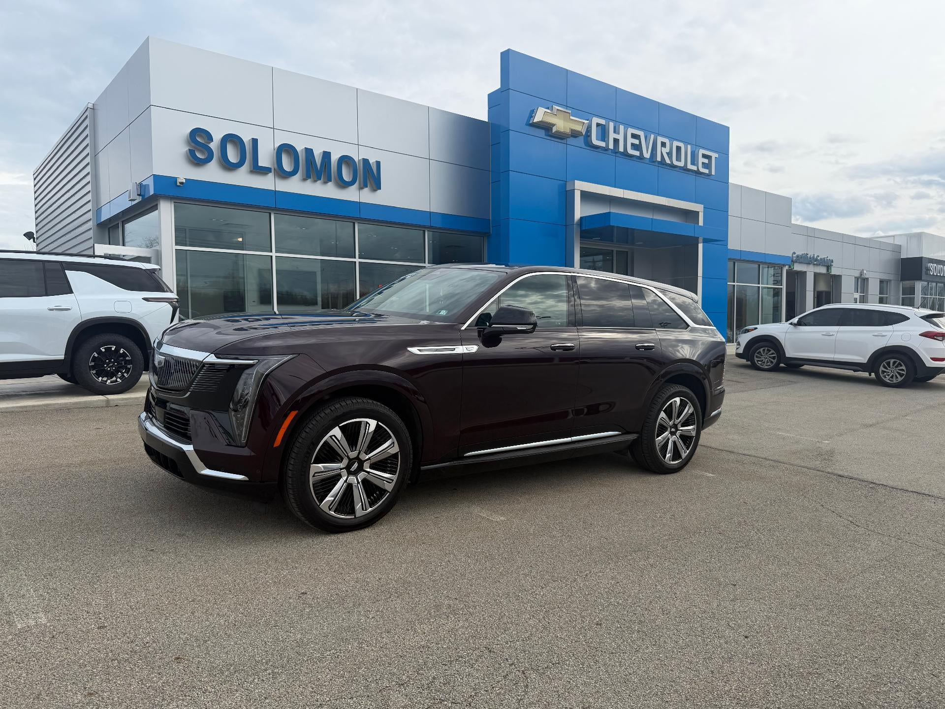 2025 Cadillac ESCALADE IQ Luxury 2 in Black Cherry Tintcoat — front three-quarter view