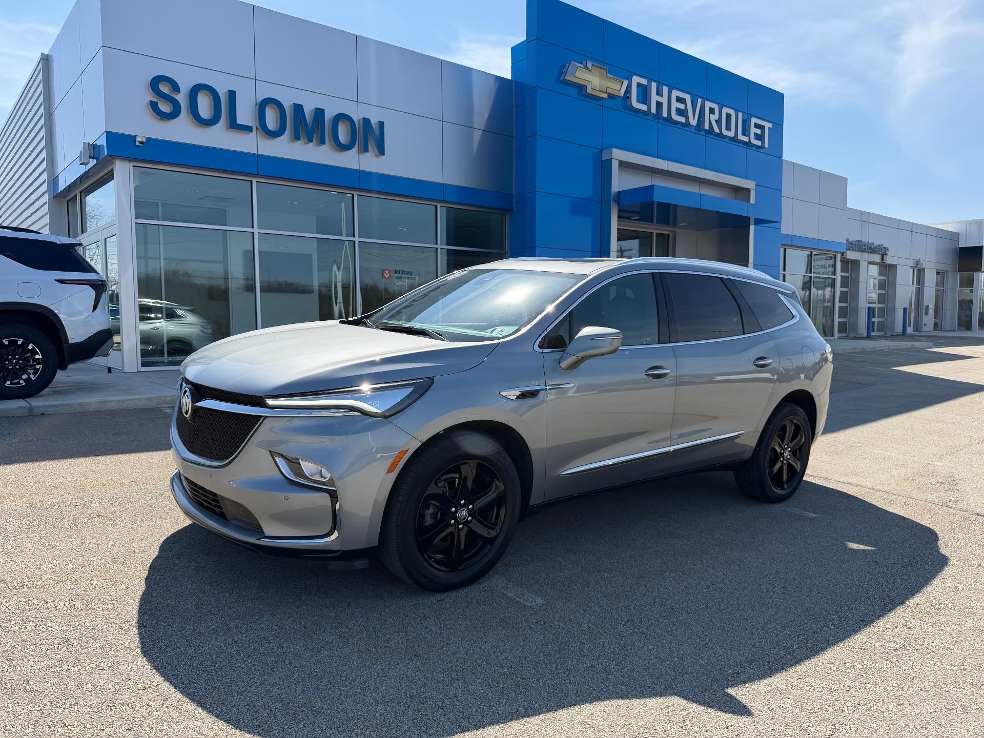2024 Buick Enclave Essence in Moonstone Gray Metallic — front three-quarter view