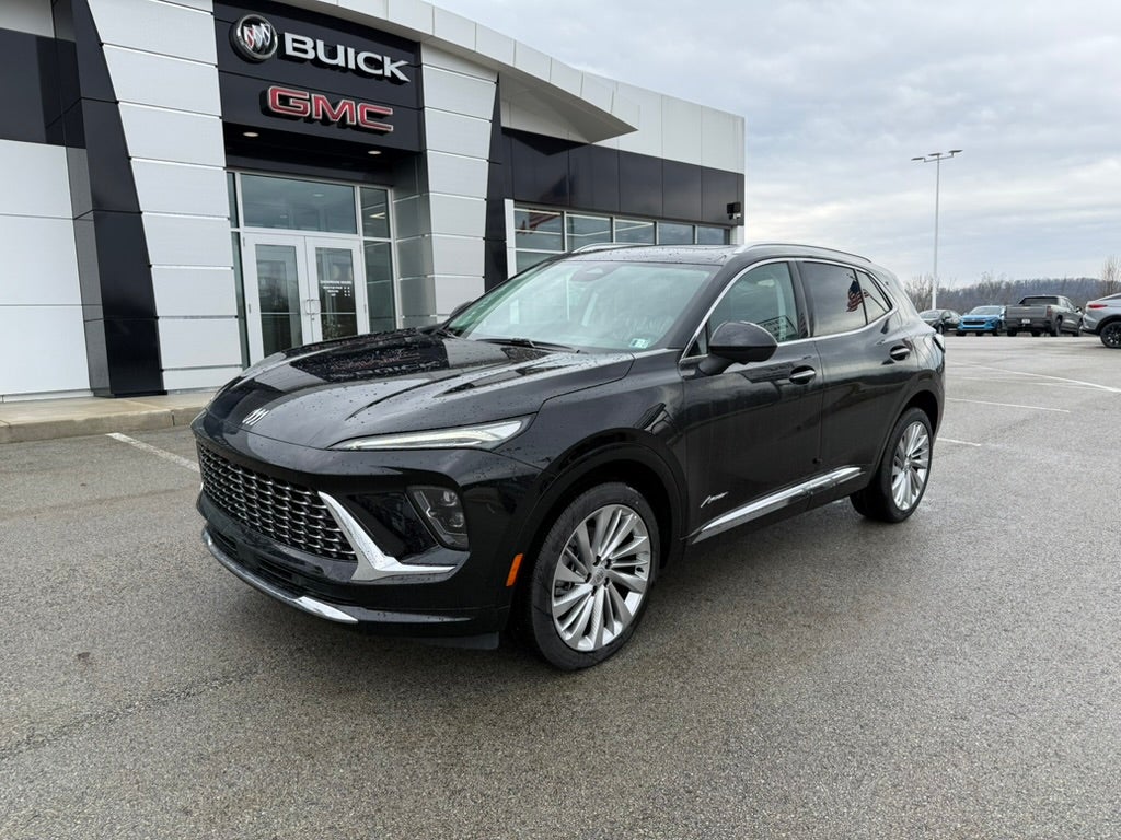 2026 Buick Envision Avenir in Ebony Twilight Metallic — front three-quarter view